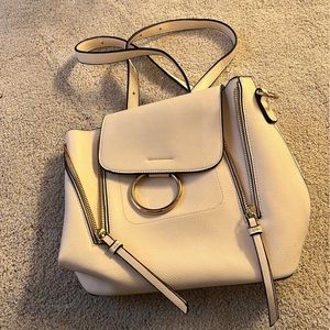 White/cream backpack purse